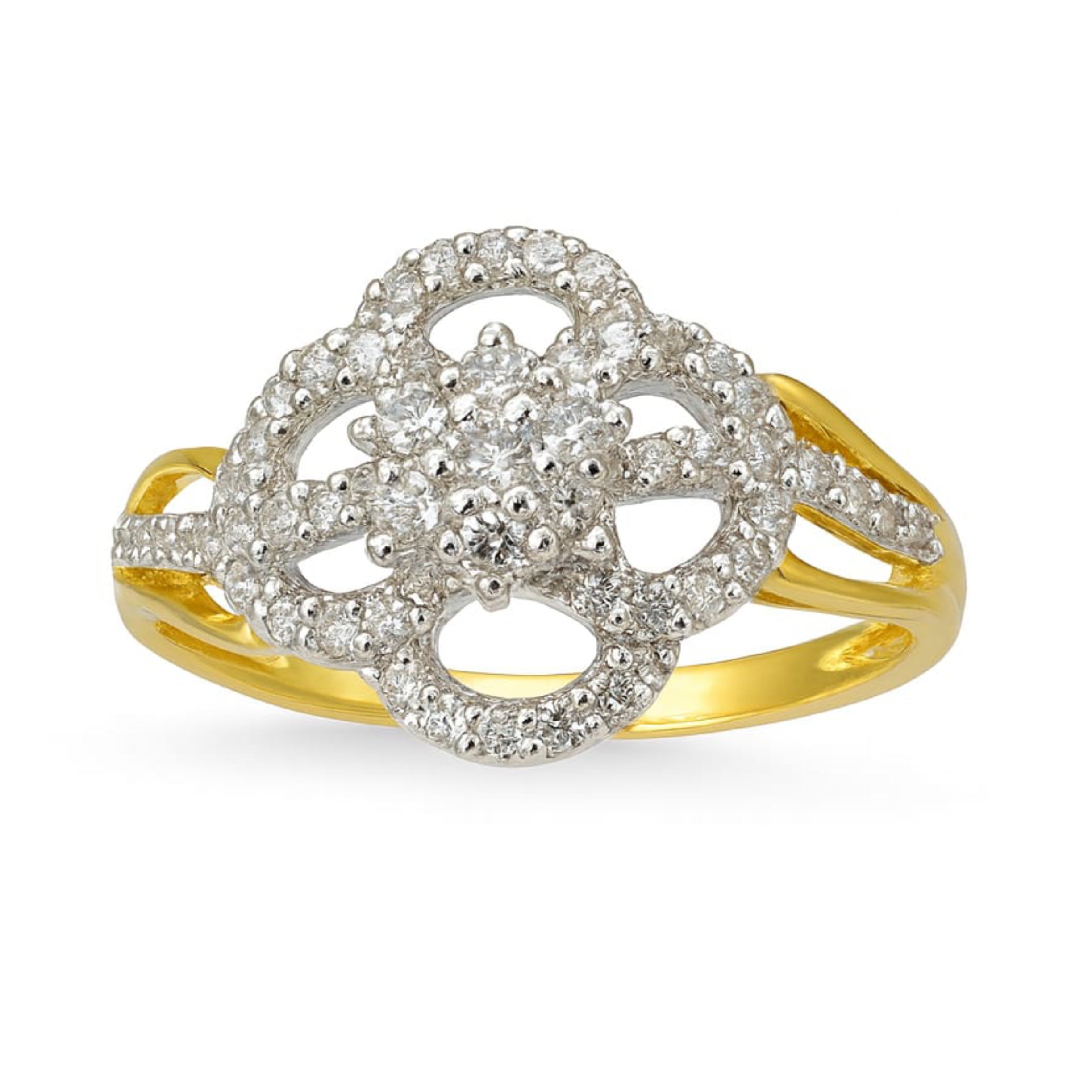 Best Designer Floral Mesh Diamond Ring in Meerut | Savya Jewels