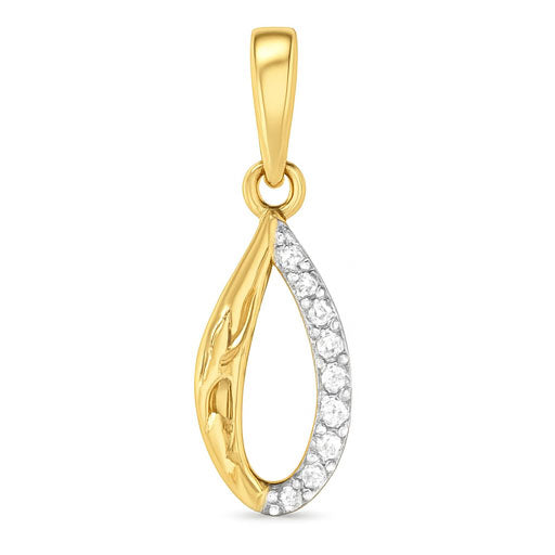 Best Diamond Leaf Pendant in Yellow Gold in Meerut | Savya Jewels