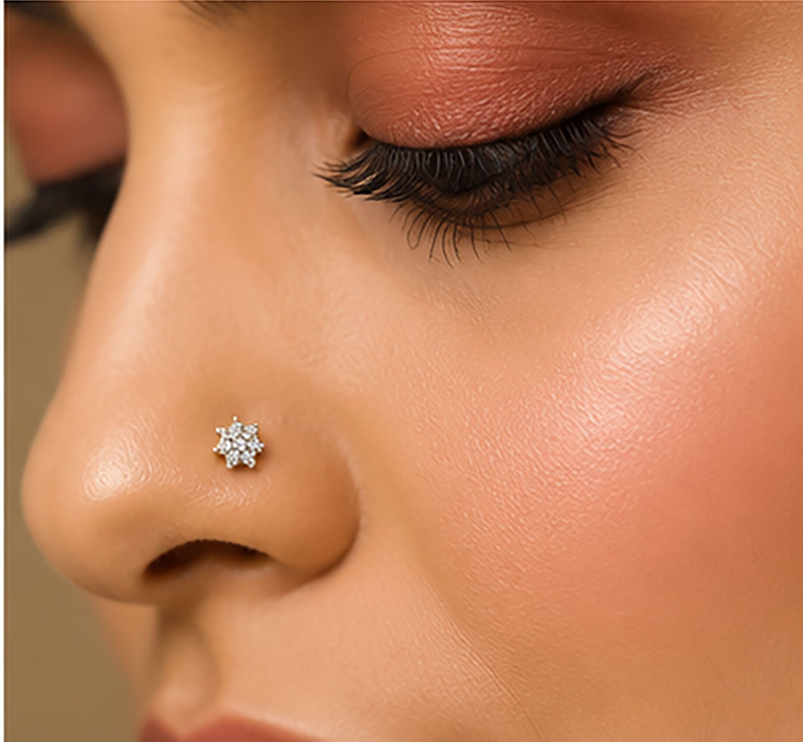 Diamond Nose Pin | Gold & Diamond Nose Pin | Savya Jewels