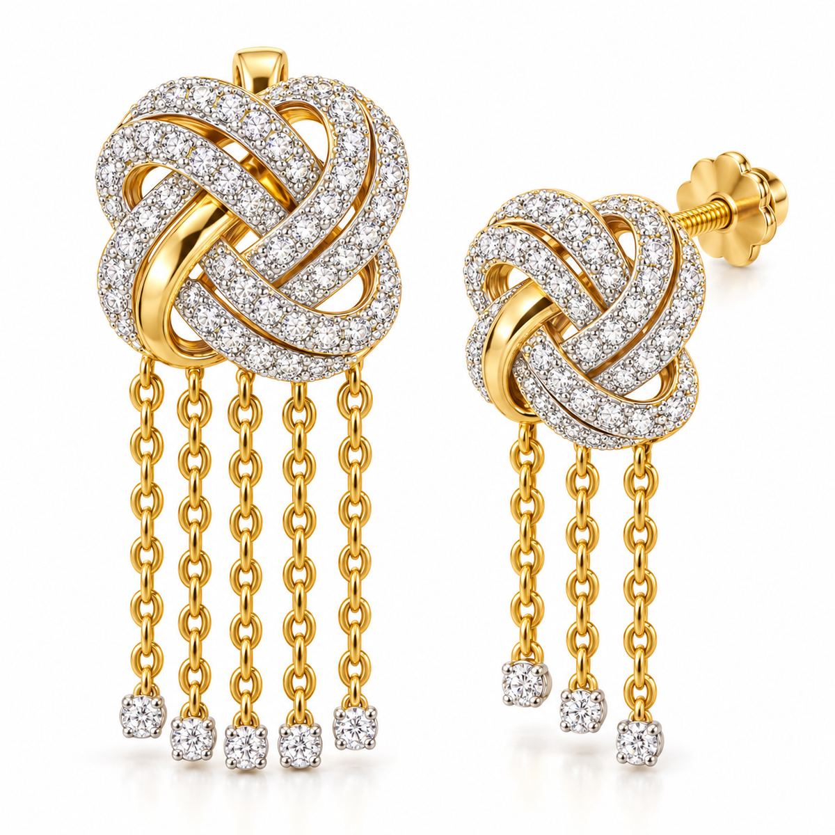 18K Gold Diamond Pendant Set – Eterna Wave | Savya Jewels