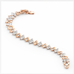 Best DuoTone Triangle Diamond Bracelet in Meerut | Savya Jewels