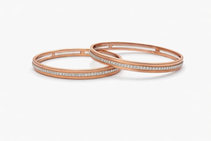 Best Eternal Spark Diamond Bangles – Rose Gold Finish in Meerut | Savya Jewels
