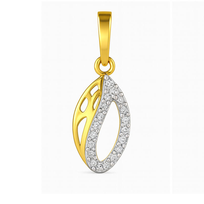 Teardrop Diamond Pendant – Yellow Gold | Savya Jewels | 18-kt-gold