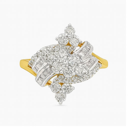 Best Cascading Bloom Baguette Diamond Ring in Meerut | Savya Jewels