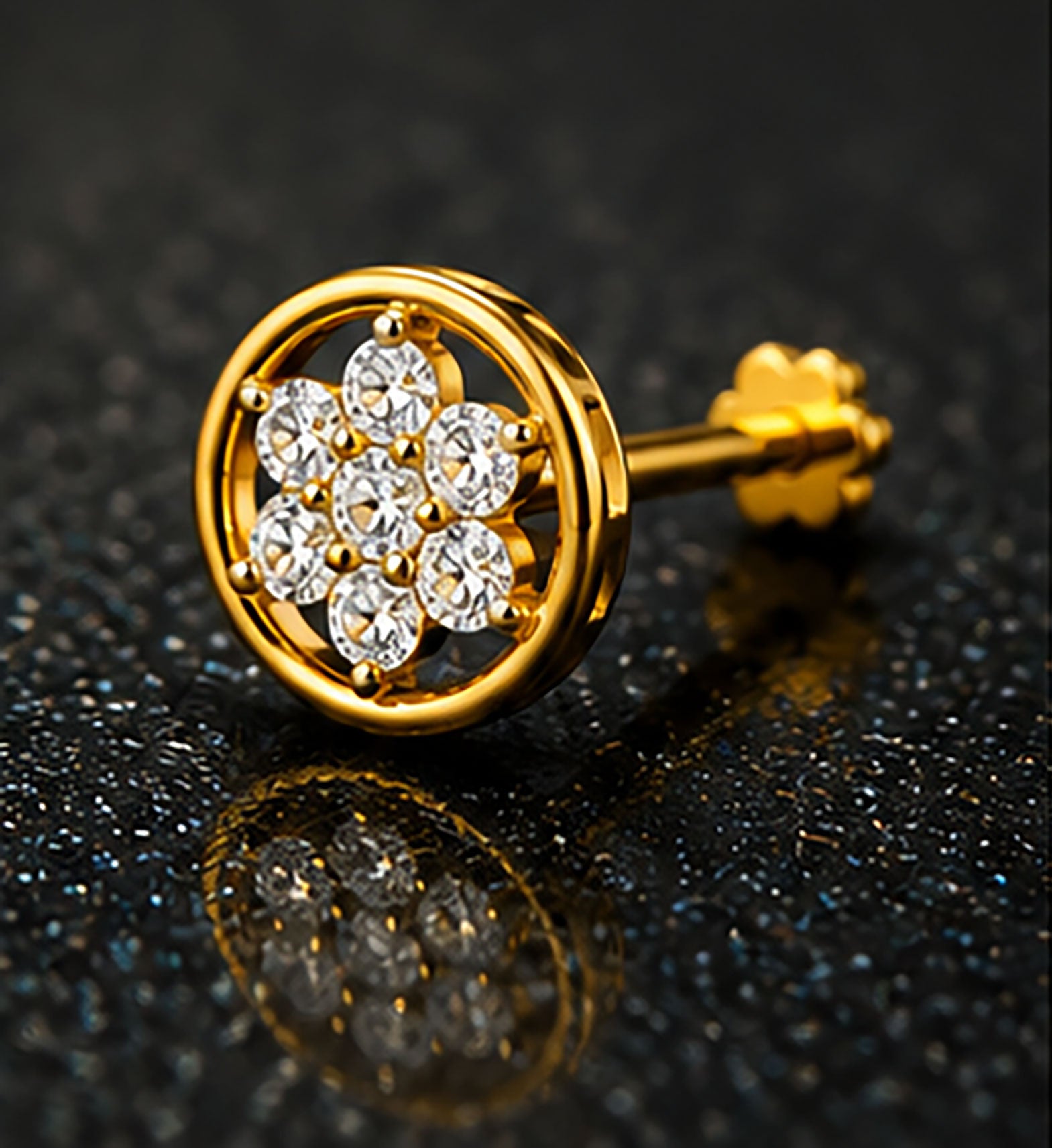 Diamond Nose Pin | Gold & Diamond Nose Pin | Savya Jewels