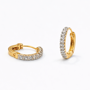 Best Classic Oval Diamond Bali in 18K Gold in Meerut | Savya Jewels