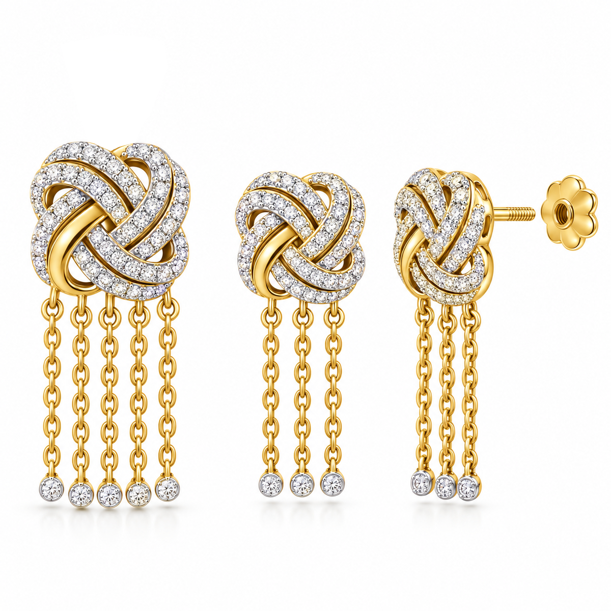 18K Gold Diamond Pendant Set – Eterna Wave | Savya Jewels