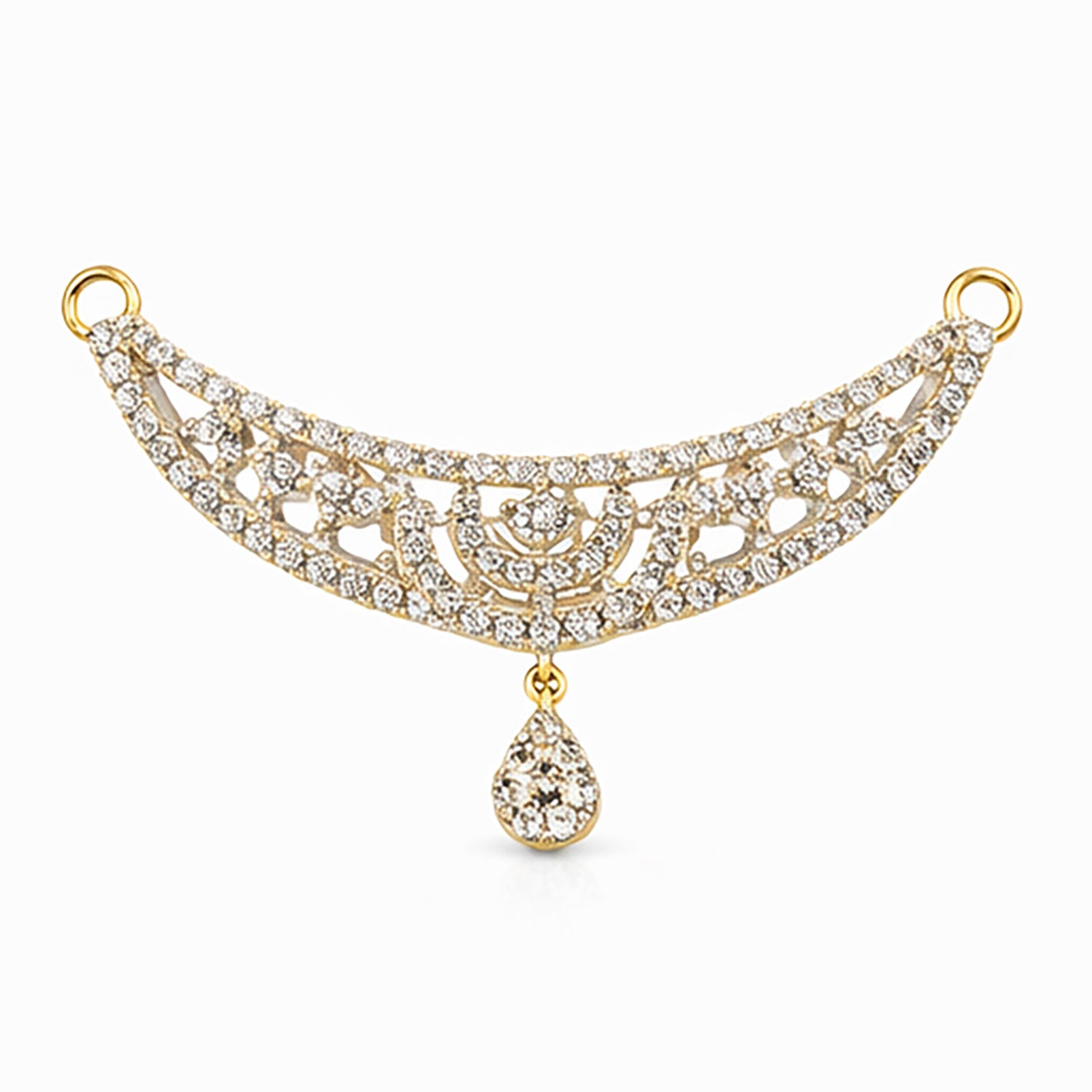 Best Celeste Curved Diamond Jali Double Kunda Pendant in Meerut | Savya Jewels