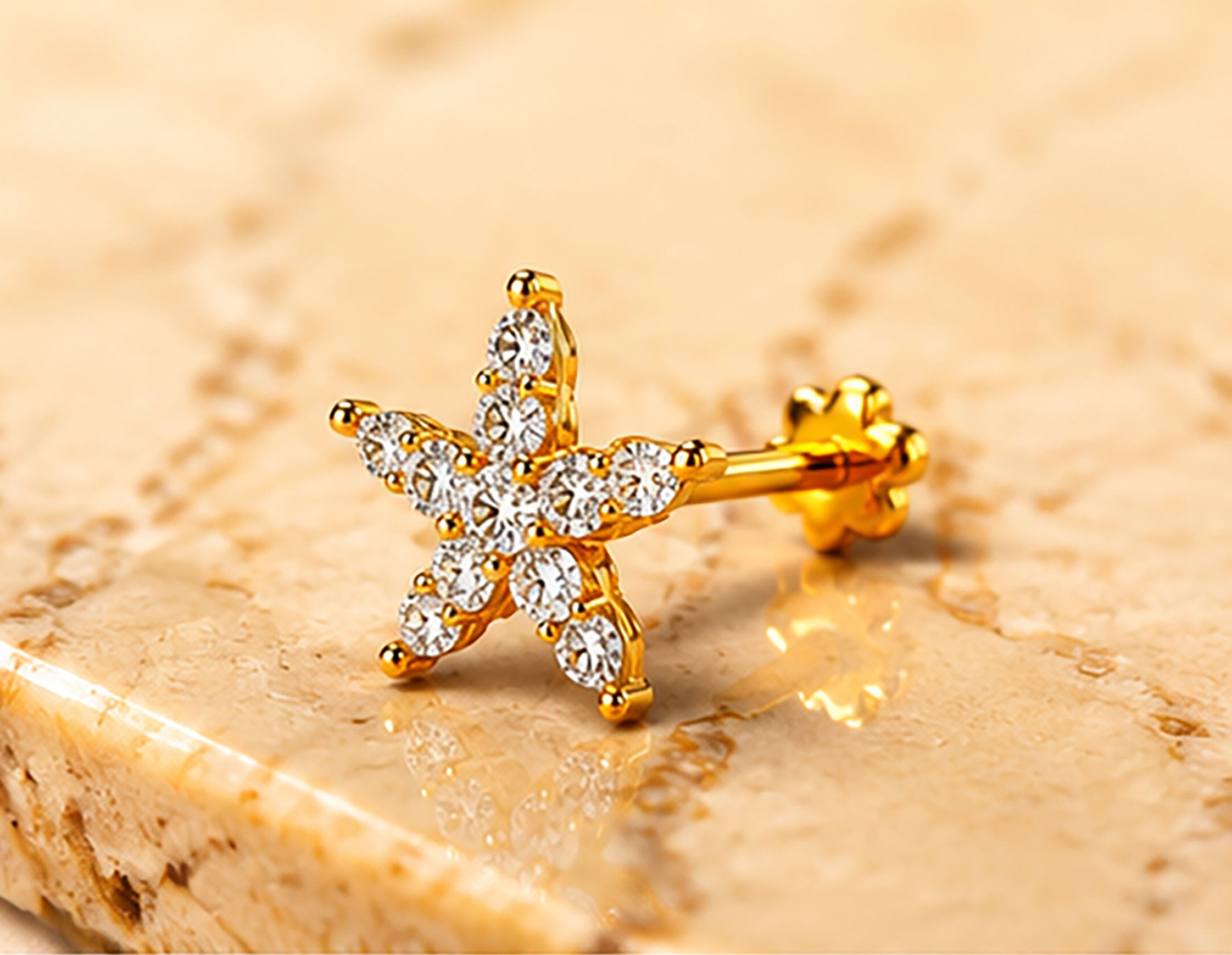 Diamond Nose Pin | Gold & Diamond Nose Pin | Savya Jewels