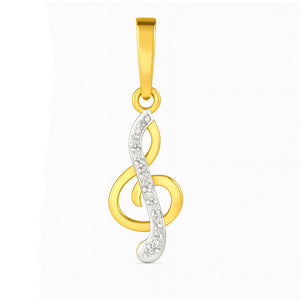 Best Classic Treble Clef Diamond Charm Pendant in Meerut | Savya Jewels