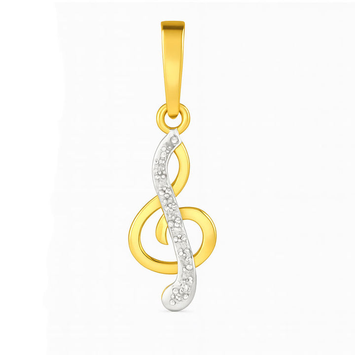 Best Classic Treble Clef Diamond Charm Pendant in Meerut | Savya Jewels