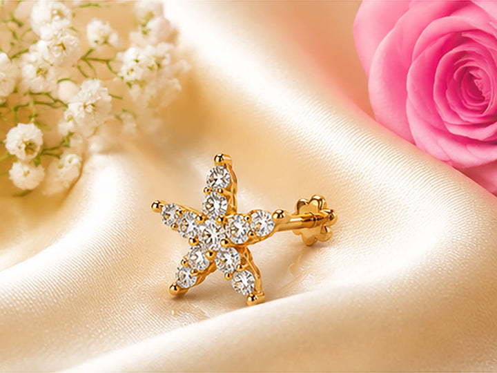 Diamond Nose Pin | Gold & Diamond Nose Pin | Savya Jewels