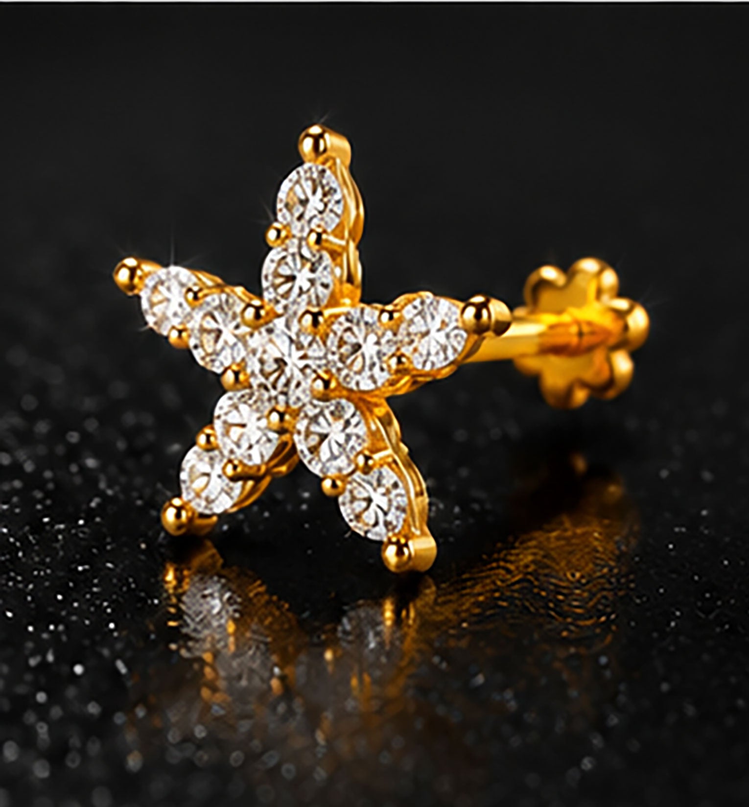 Diamond Nose Pin | Gold & Diamond Nose Pin | Savya Jewels