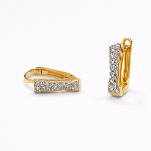 Best Modern Diamond Bar Hoop Earrings in Meerut | Savya Jewels