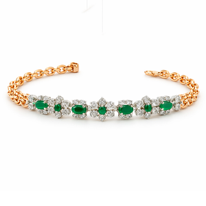 Best Emerald Bloom Diamond Chain Bracelet in Meerut | Savya Jewels
