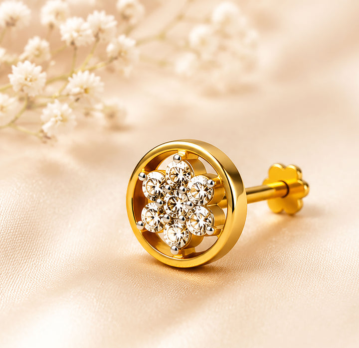 Diamond Nose Pin | Gold & Diamond Nose Pin | Savya Jewels