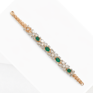 Best Emerald Blossom Diamond Link Bracelet in Meerut | Savya Jewels