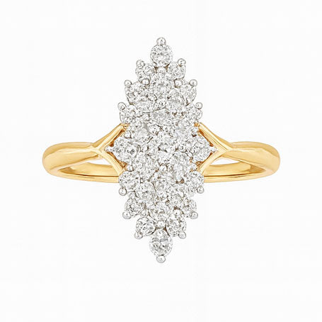 Best Luxe Floral Halo Diamond Ring in Meerut | Savya Jewels