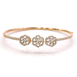 Celestial Flower Diamond Cuff Bracelet | Savya Jewels | 18-kt-gold