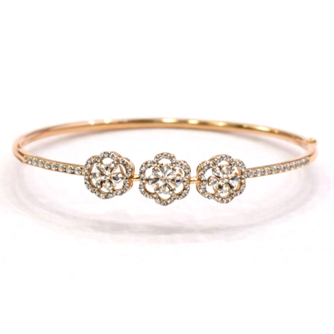 Celestial Flower Diamond Cuff Bracelet | Savya Jewels | 18-kt-gold