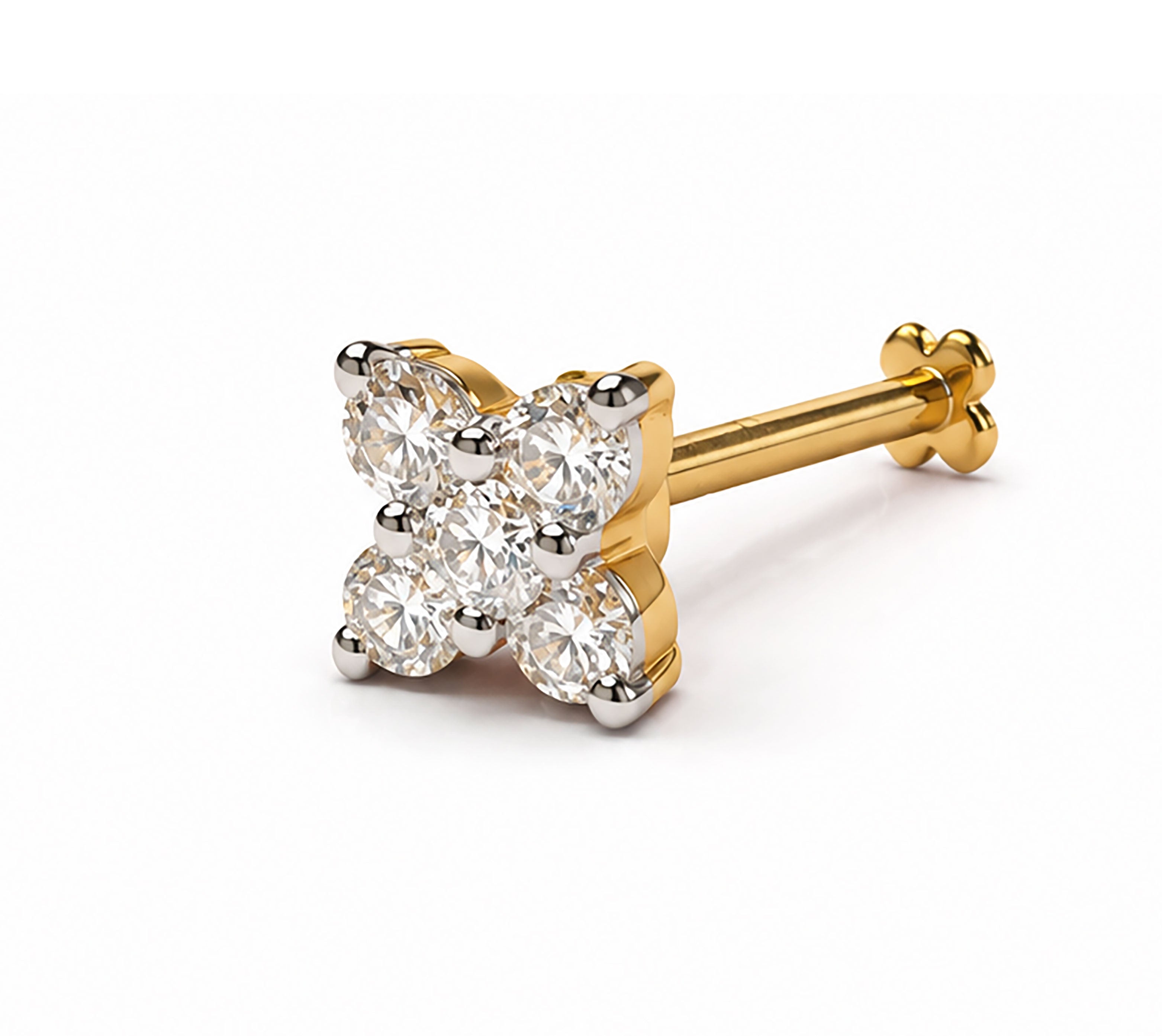 Diamond Nose Pin | Gold & Diamond Nose Pin | Savya Jewels