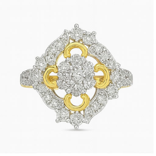 Timeless Charisma Heritage Diamond Ring | Savya Jewels | 18Kt 18-kt-gold