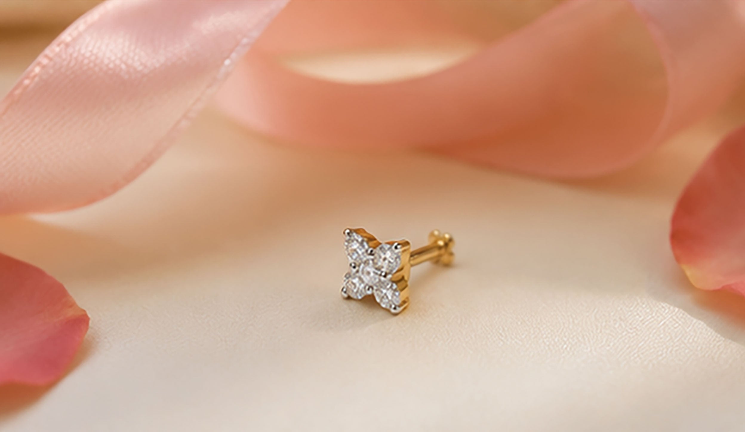 Diamond Nose Pin | Gold & Diamond Nose Pin | Savya Jewels