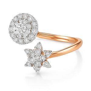 Best Moon & Star Open Diamond Ring in Meerut | Savya Jewels