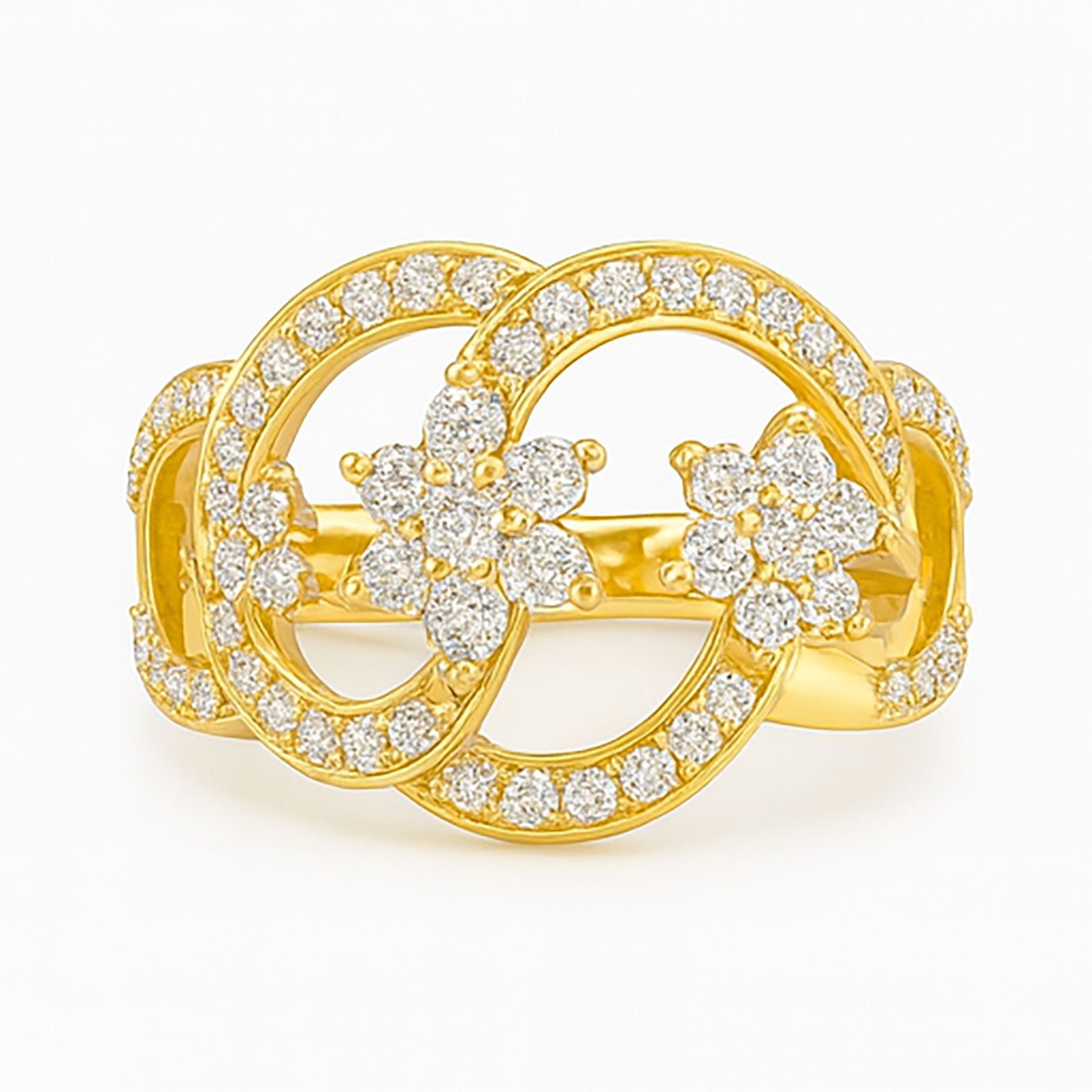 Best Enchanted Twin Floral Diamond Ring in Meerut | Savya Jewels