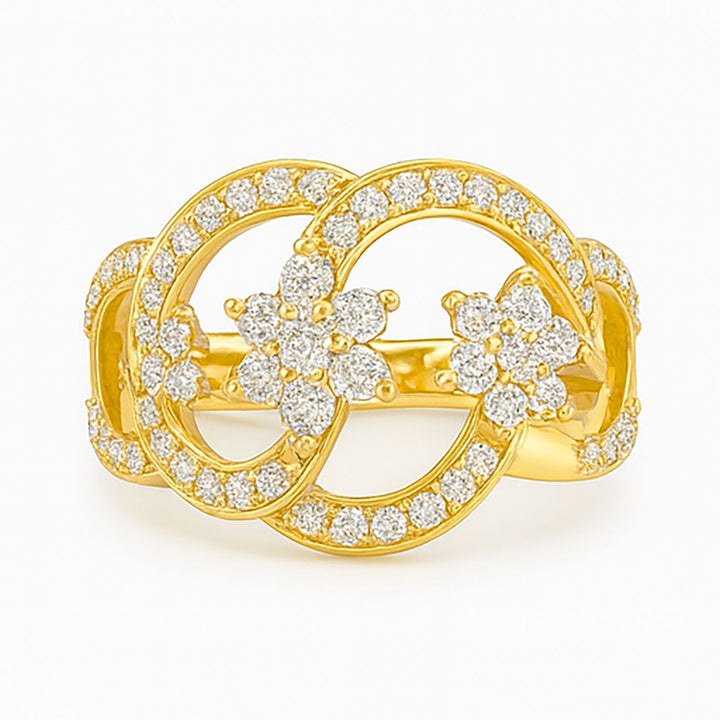 Best Enchanted Twin Floral Diamond Ring in Meerut | Savya Jewels