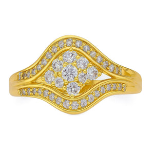 Best Aurora Wave Yellow Gold Diamond Ring in Meerut | Savya Jewels