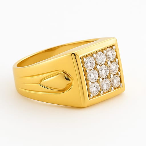 Men’s Regal Square Diamond Filigree Ring