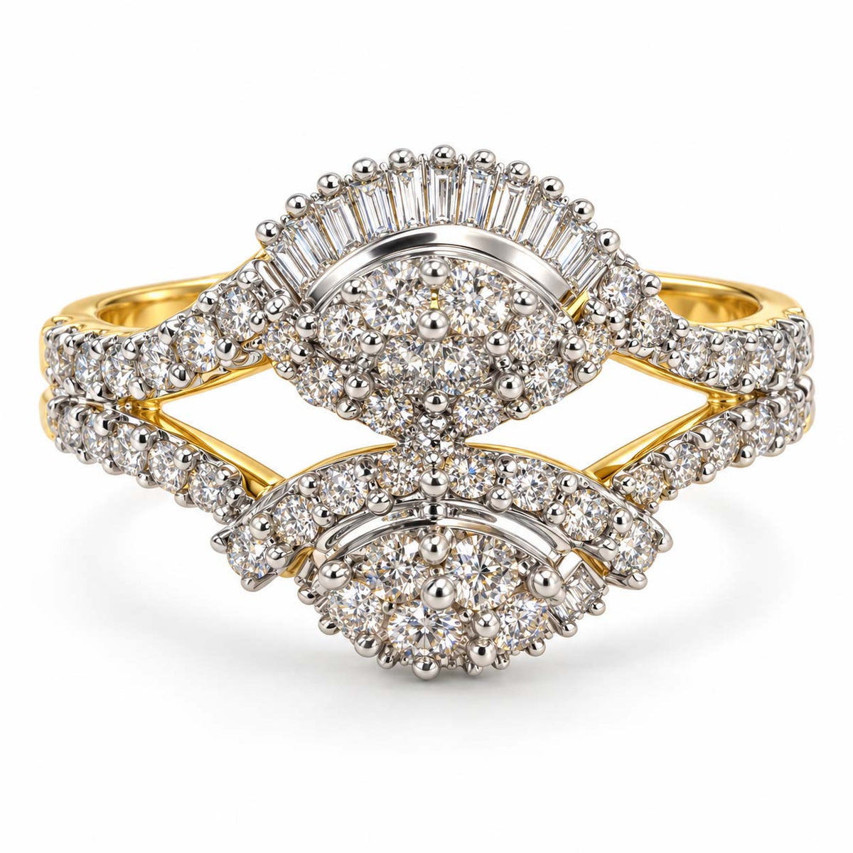 Golden Mirage Overlap Diamond Ring