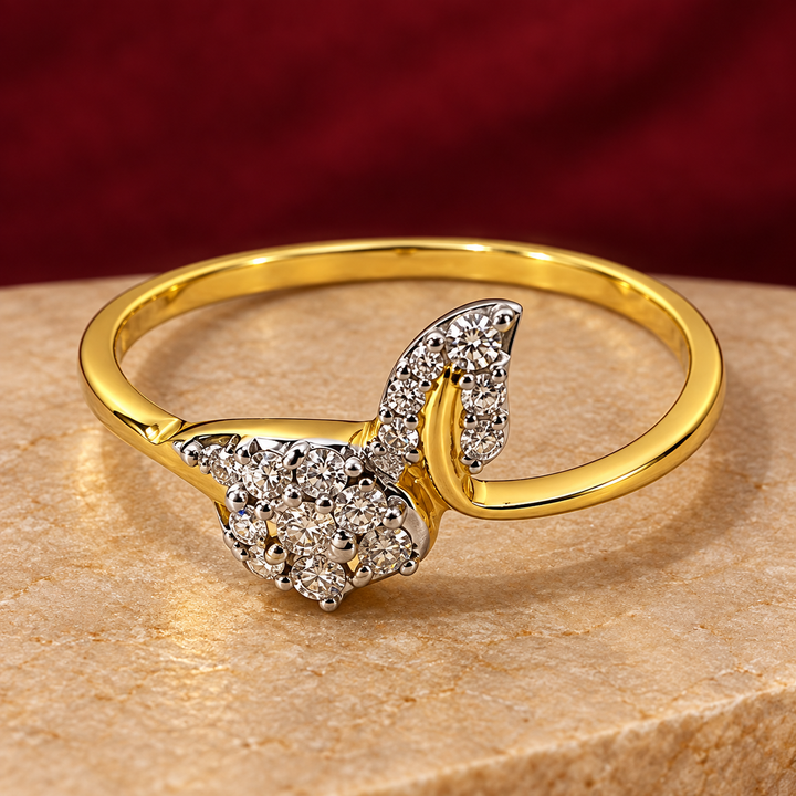 18K Gold Musical Note Diamond Ring