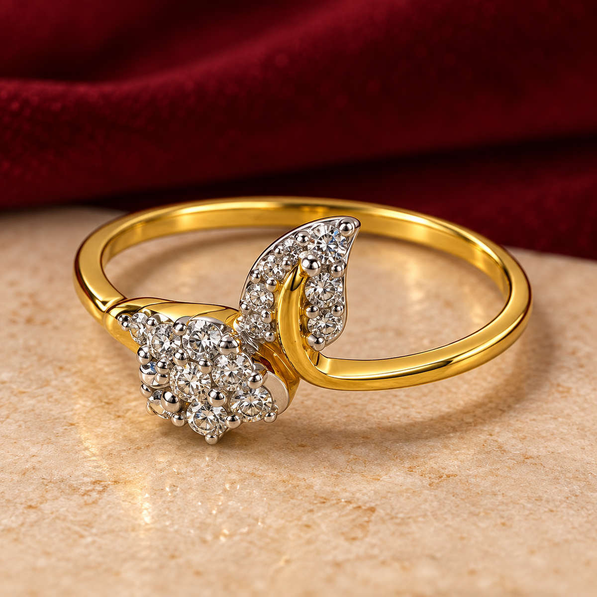 18K Gold Musical Note Diamond Ring