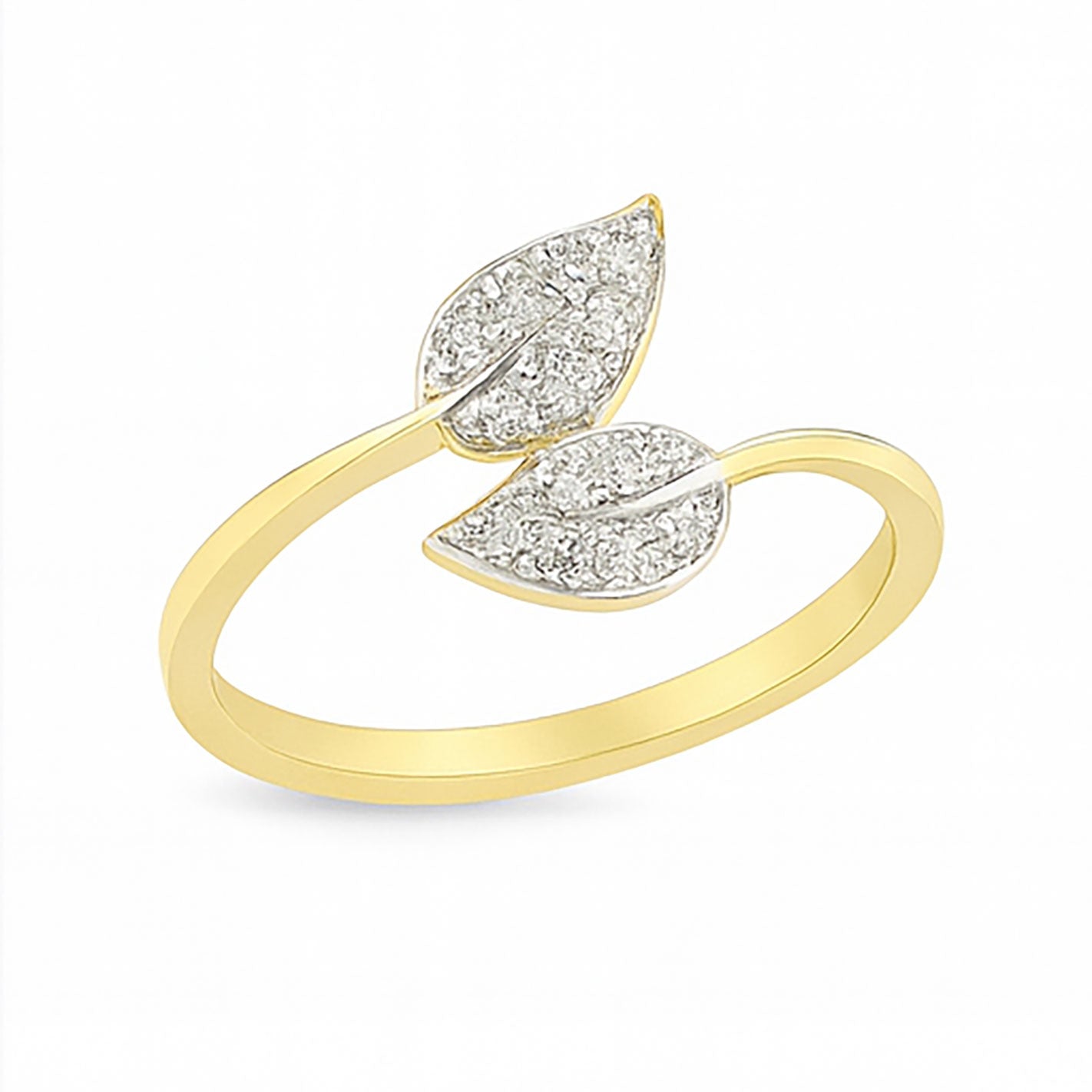 Best Elegant Leaf Trail Diamond Ring in Meerut | Savya Jewels