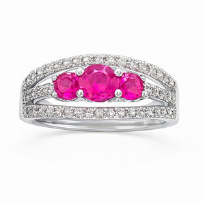 Best Glam Ruby & Diamond Ring in Meerut | Savya Jewels