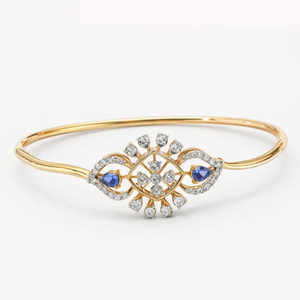 Best Blue Drop Halo Diamond Bracelet in Meerut | Savya Jewels