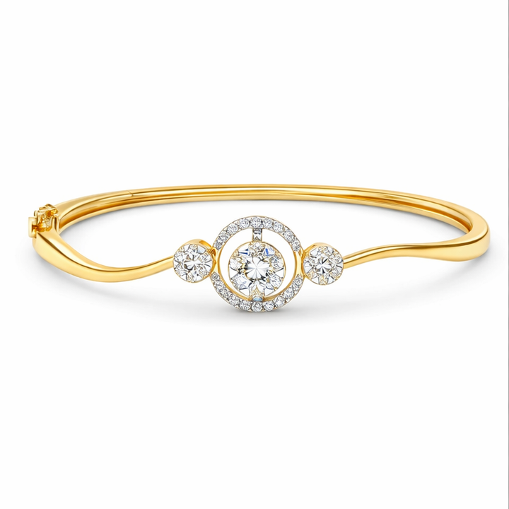 Celestial Halo Diamond Bracelet | Savya Jewels | 14-kt-gold