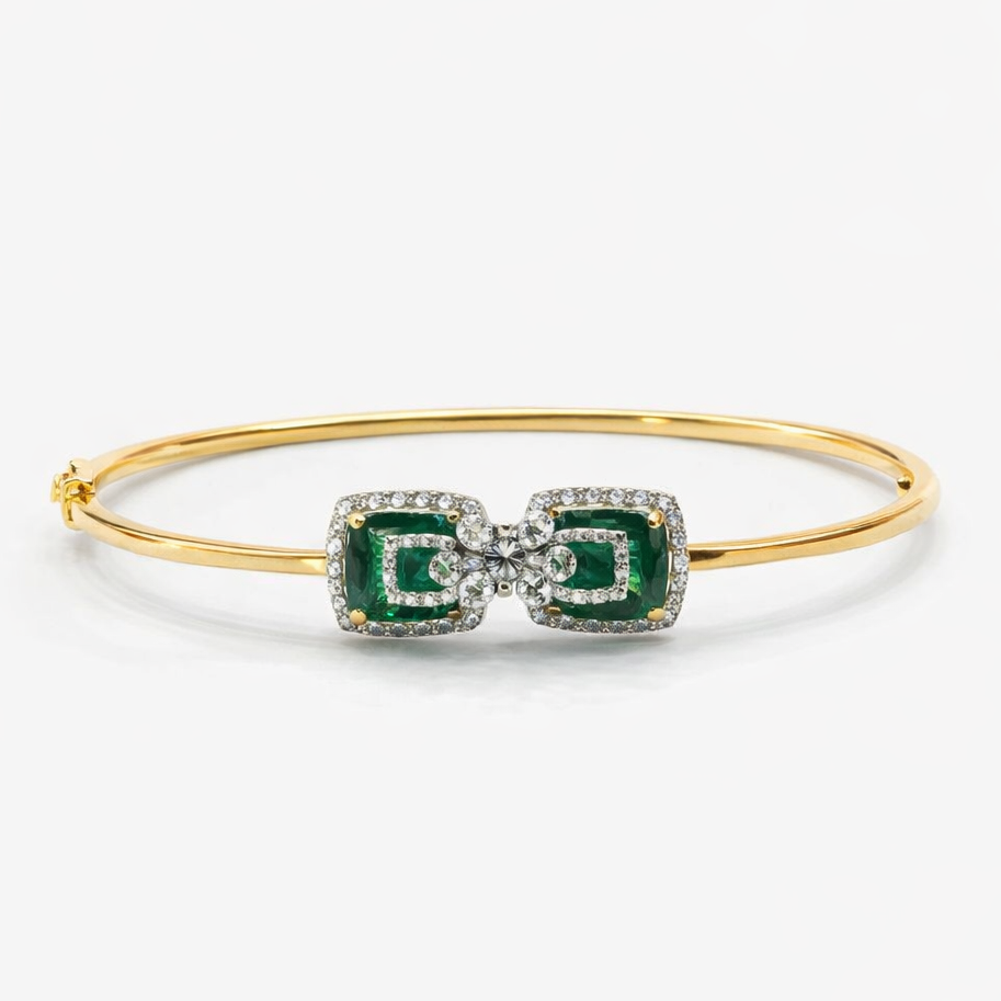 Best Emerald Knot Diamond Bracelet in Meerut | Savya Jewels