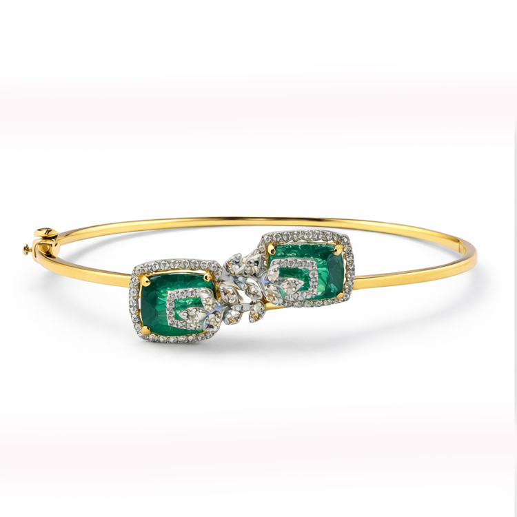 Best Emerald Signature Duo Bracelet in Meerut | Savya Jewels