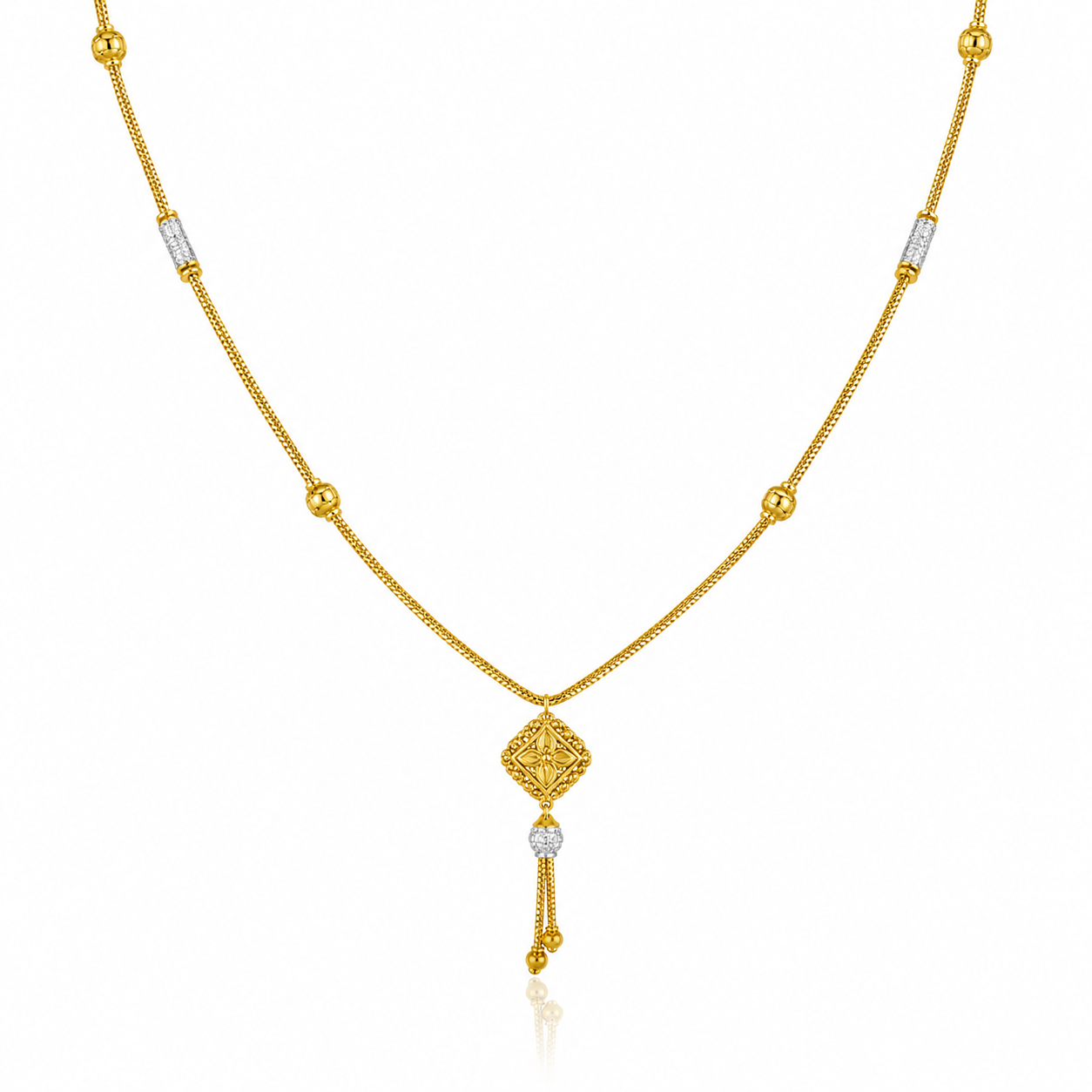 Wheat Spiga Gold Chain 22KT | 18 Inch Plain Gold Chain 8.35g