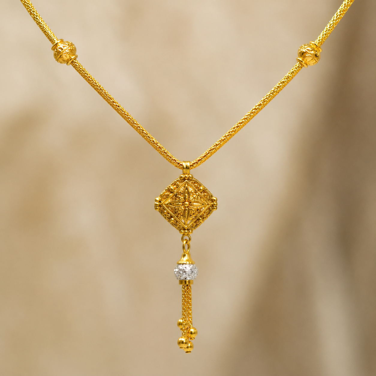 Wheat Spiga Gold Chain 22KT | 18 Inch Plain Gold Chain 8.35g