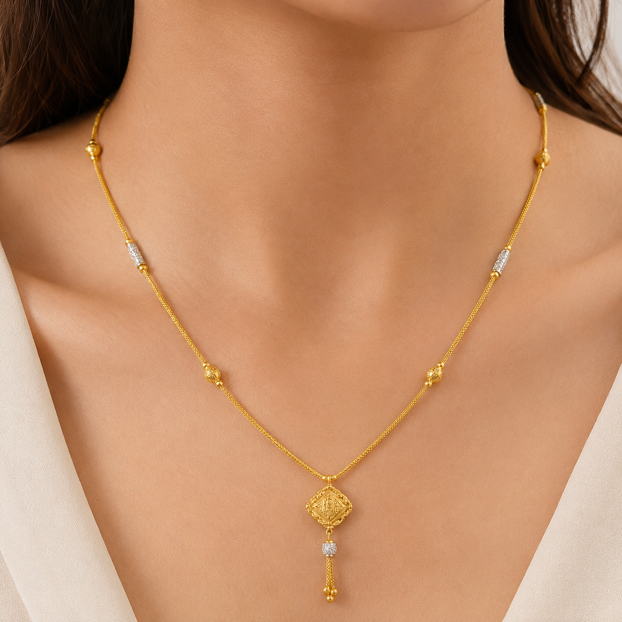 Wheat Spiga Gold Chain 22KT | 18 Inch Plain Gold Chain 8.35g