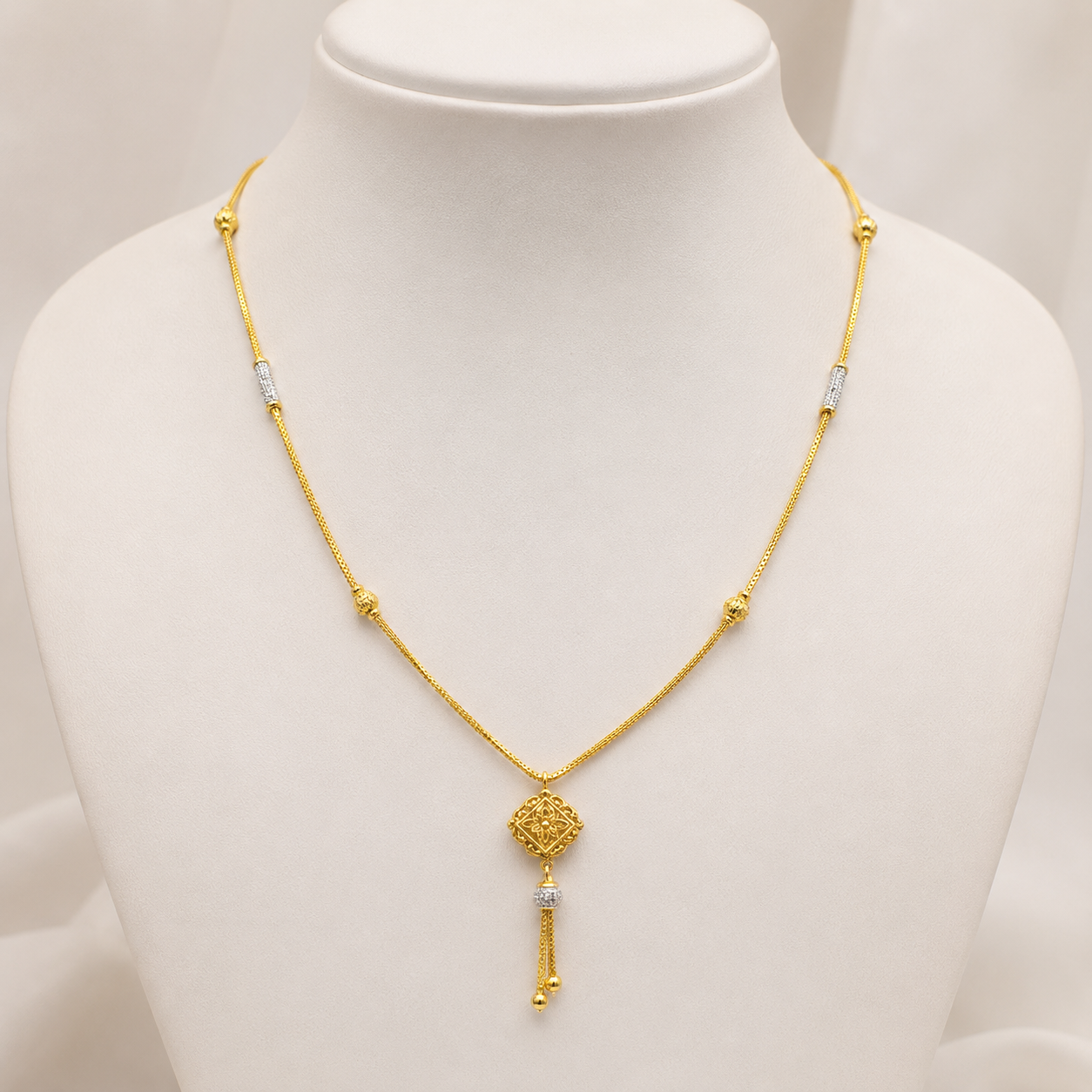 Wheat Spiga Gold Chain 22KT | 18 Inch Plain Gold Chain 8.35g