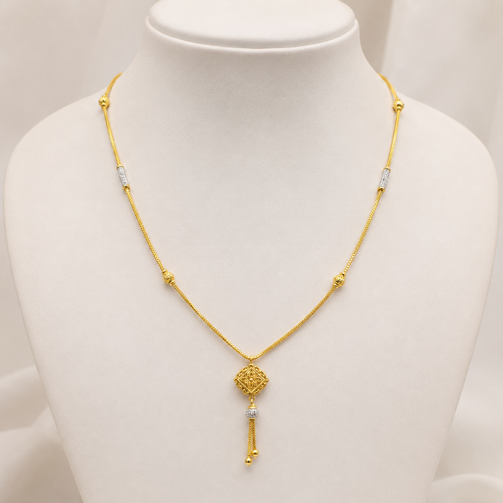 Wheat Spiga Gold Chain 22KT | 18 Inch Plain Gold Chain 8.35g