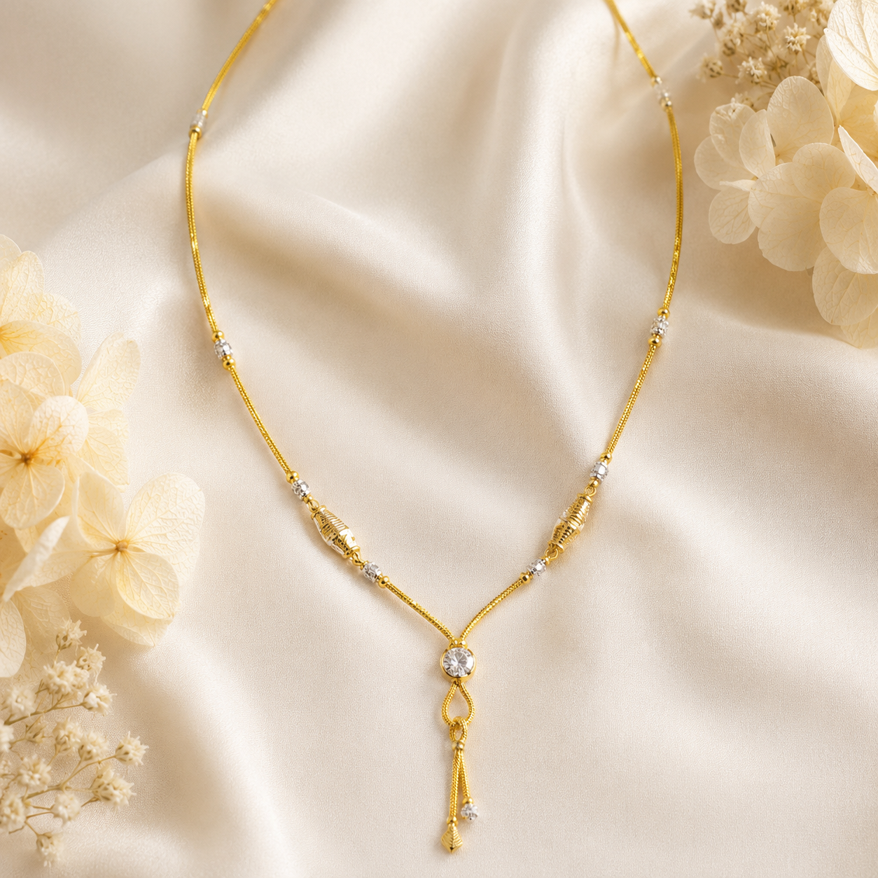 Wheat Spiga Gold Chain 22KT | 18 Inch Plain Gold Chain 9.30g