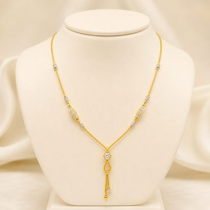 Wheat Spiga Gold Chain 22KT | 18 Inch Plain Gold Chain 9.30g