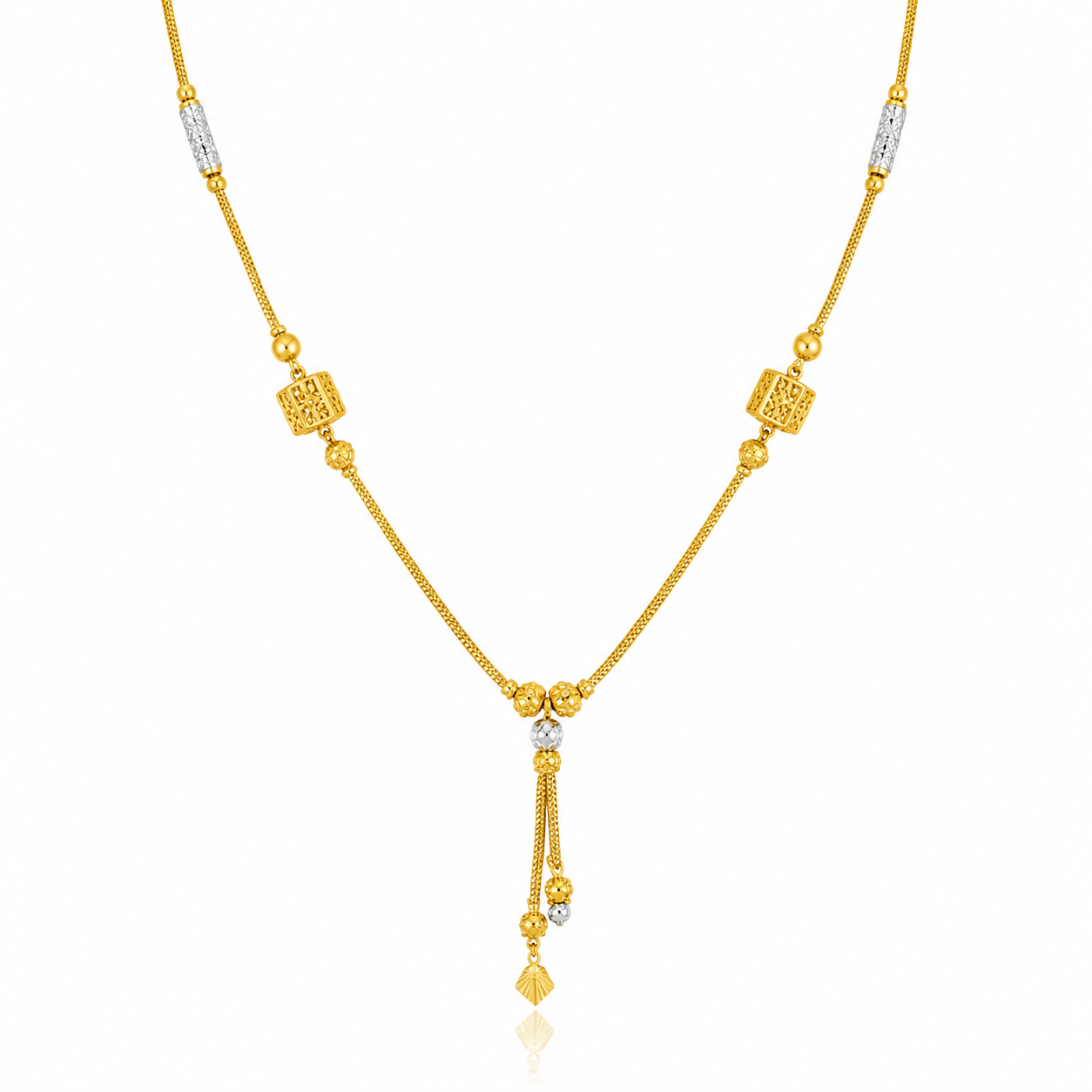 Wheat Spiga Gold Chain 22KT | 18 Inch Plain Gold Chain 10.77g II