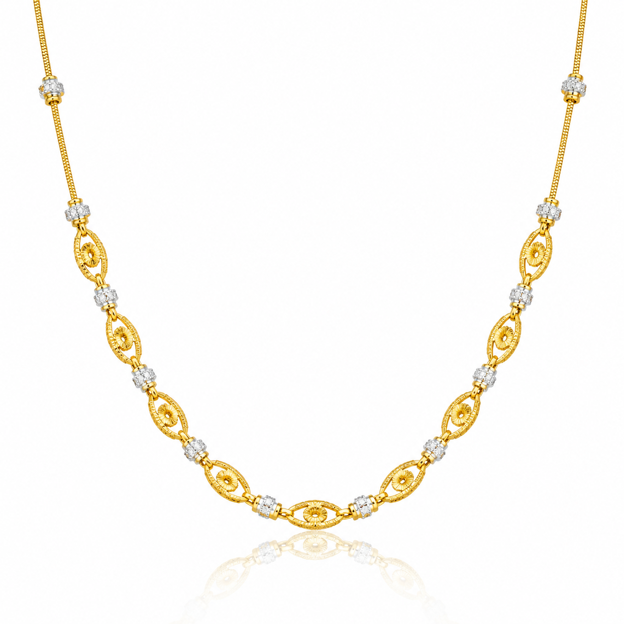 Wheat Spiga Gold Chain 22KT | 18 Inch Plain Gold Chain 11.01g